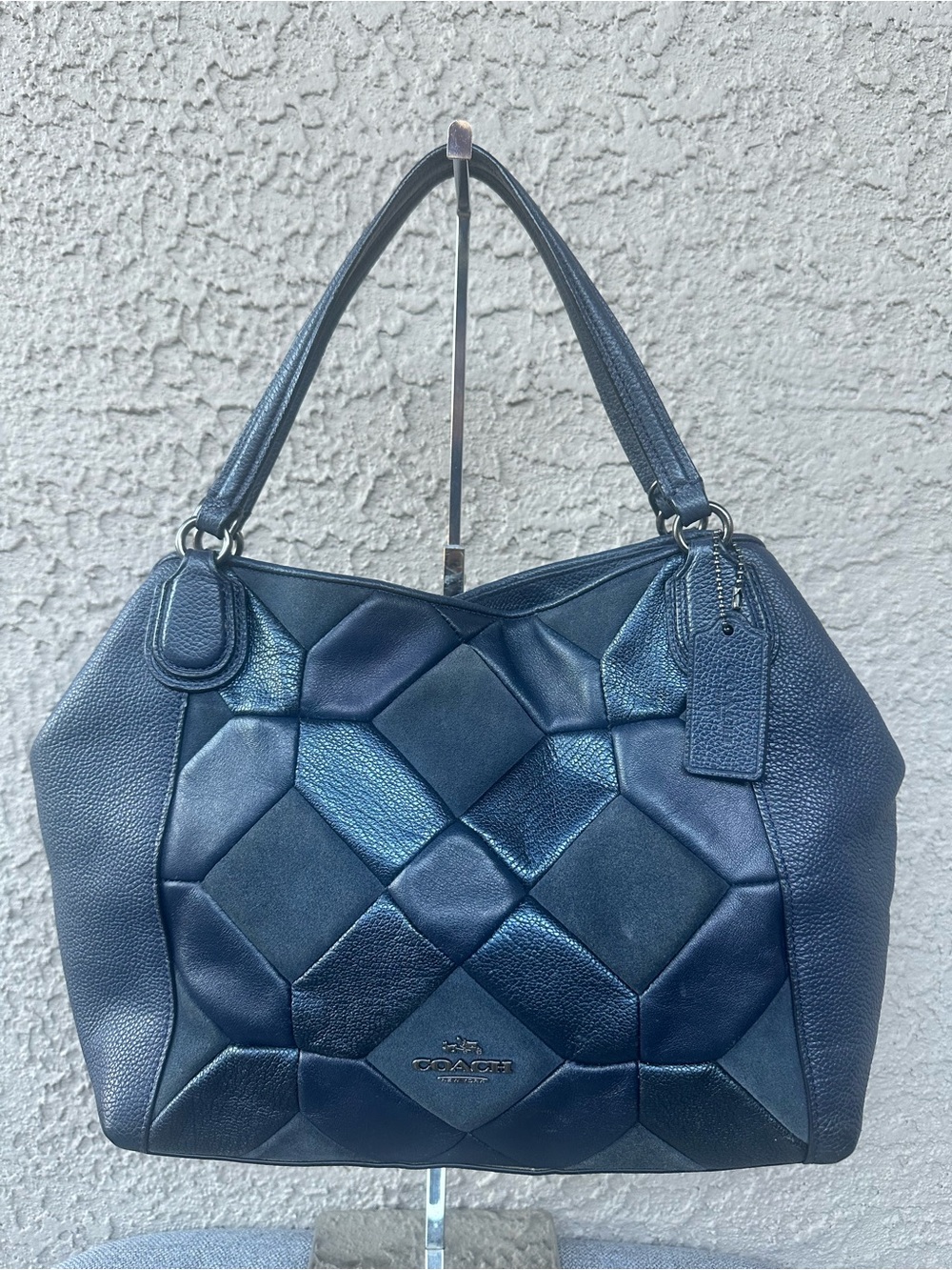 COACH leather and suede patchwork shoulder bag - missing sling